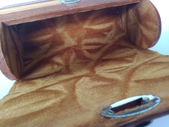 Boxy Wood Slat Shoulder Crossbody Bag Top Handle … - image 4