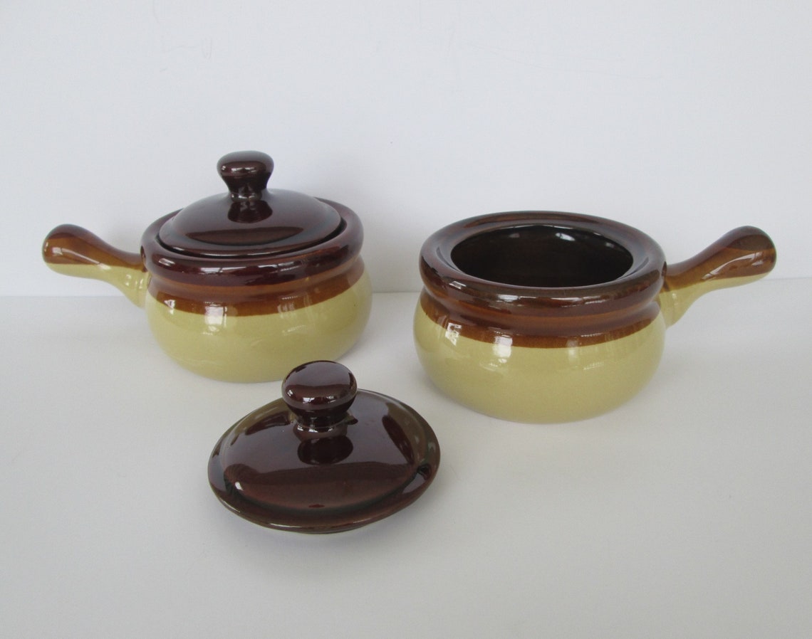 Earthenware Soup Bowl Set with Lids Set of 2 Etsy