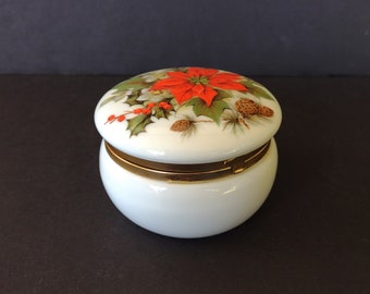 Poinsettia Flower Trinket Box - Christmas Holiday Gift Giving