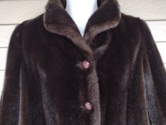 Tissavel Dark Brown Faux Fur Coat - Ladies Size 12 - image 2