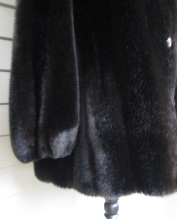 Tissavel Dark Brown Faux Fur Coat - Ladies Size 12 - image 7