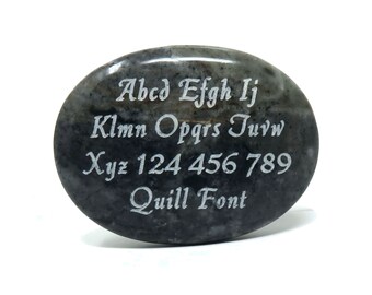 Measures 1.5 inch or 40mm No holes Pocket Stone Custom Engraved Personalized Words or Simple Logo BLACK Worry Stone