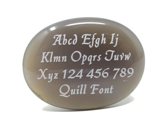 Measures 1.5 inch or 40mm No holes Pocket Stone Custom Engraved Personalized Words or Simple Logo BLACK Worry Stone