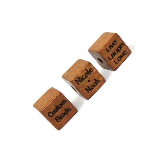 Both sides can be engraved 1 CUSTOM ENGRAVED Square 16mm Golden Lip Shell Bead