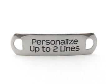 Armbands mittpunktsstång - 39 mm x 10 mm eller 1-1/2" x 3/8" Anpassat rostfritt stål - Personlig - Koppling - DIY - BRED - Namn, logotyp, ord