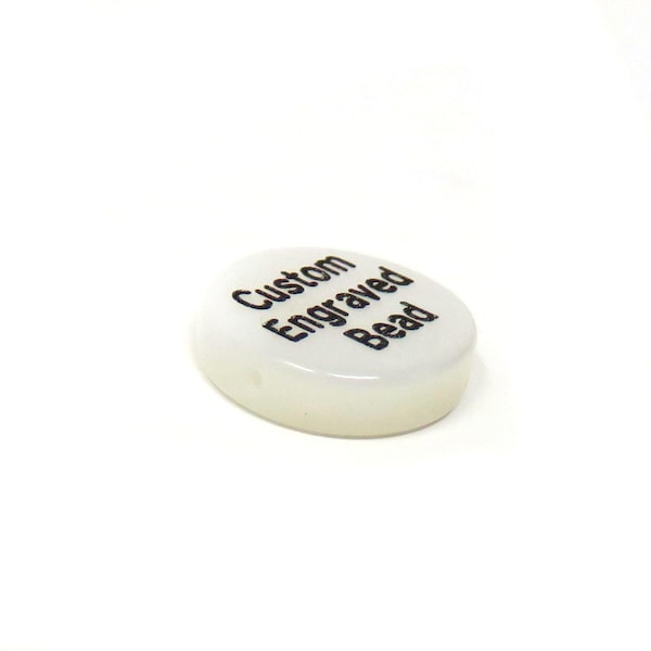 12mm COIN Flat Circle White Mother-of-Pearl Shell Beads - .5mm Hole - Engraved MOP - Straight Edges - 3.25mm Thick - Back & Front Engraved