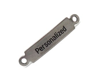 BRUSHED Bracelet Centerpiece Bar - 36mm x 7mm or 1.4" x .25" - Custom Stainless Steel - Personalized - Connector - DYI - Narrow - Small