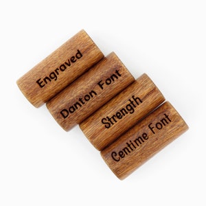 25mm x 10mm - Large Brown Wood TUBE Shaped Bead - Custom Laser Engraved - PERSONALIZED - 3mm large hole - 1 inches long