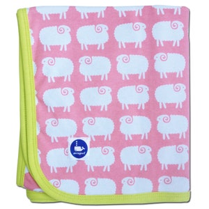 Sheep nursery baby room blanket - rose blush