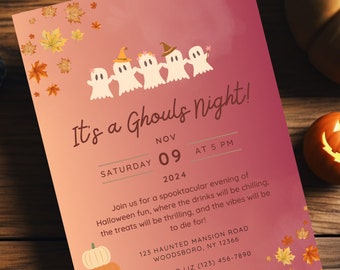 Girls Night Fall/ Halloween Invitation Template