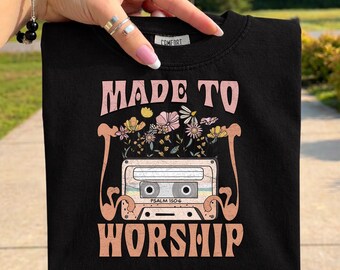 Made To Worship PNG, Psalm 150:6 PNG, Retro Cassette Christian PNG, Worship Music Shirt Design, Faith Sublimation, Jesus Music Graphic