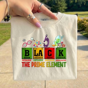 Black Prime Element PNG, Science Periodic Table Design, Black History Month PNG, African American STEM Shirt, Nerd Gift Sublimation