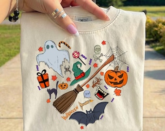 Halloween Elements PNG, Ghost Pumpkin Witch Clipart, Spooky Halloween Bundle, Sublimation PNG Download