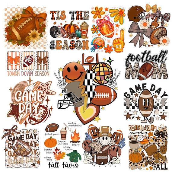 Fall Football PNG Bundle, Game Day PNG, Football Mom PNG, Football Shirt Design, Sports Mom Sublimation, Autumn Football Bundle, Team Shirt