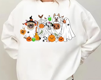 Cute Halloween Dogs PNG, Ghost Dog PNG, Funny Dog Halloween PNG, Spooky Puppy Sublimation Design, Pet Lover Halloween Clipart
