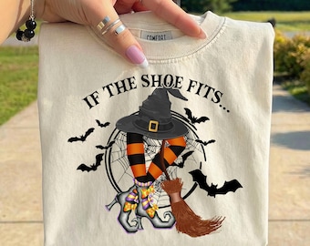 If The Shoe Fits PNG, Funny Witch PNG, Halloween Witch Legs Clipart, Spooky Season Sublimation Design, Halloween PNG