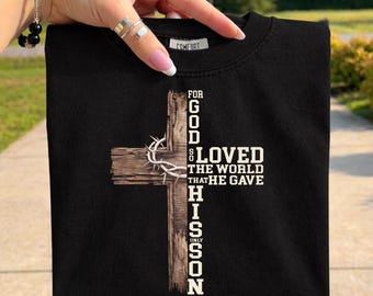 Cruz de João 3:16 PNG, Porque Deus amou o mundo de tal maneira PNG, PNG cristão, Design de camiseta com versículo bíblico, Sublimação de fé, PNG religioso