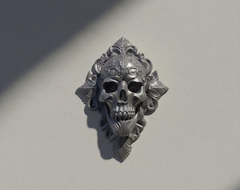 Decoración de pared de calavera gótica - Naranja de Halloween