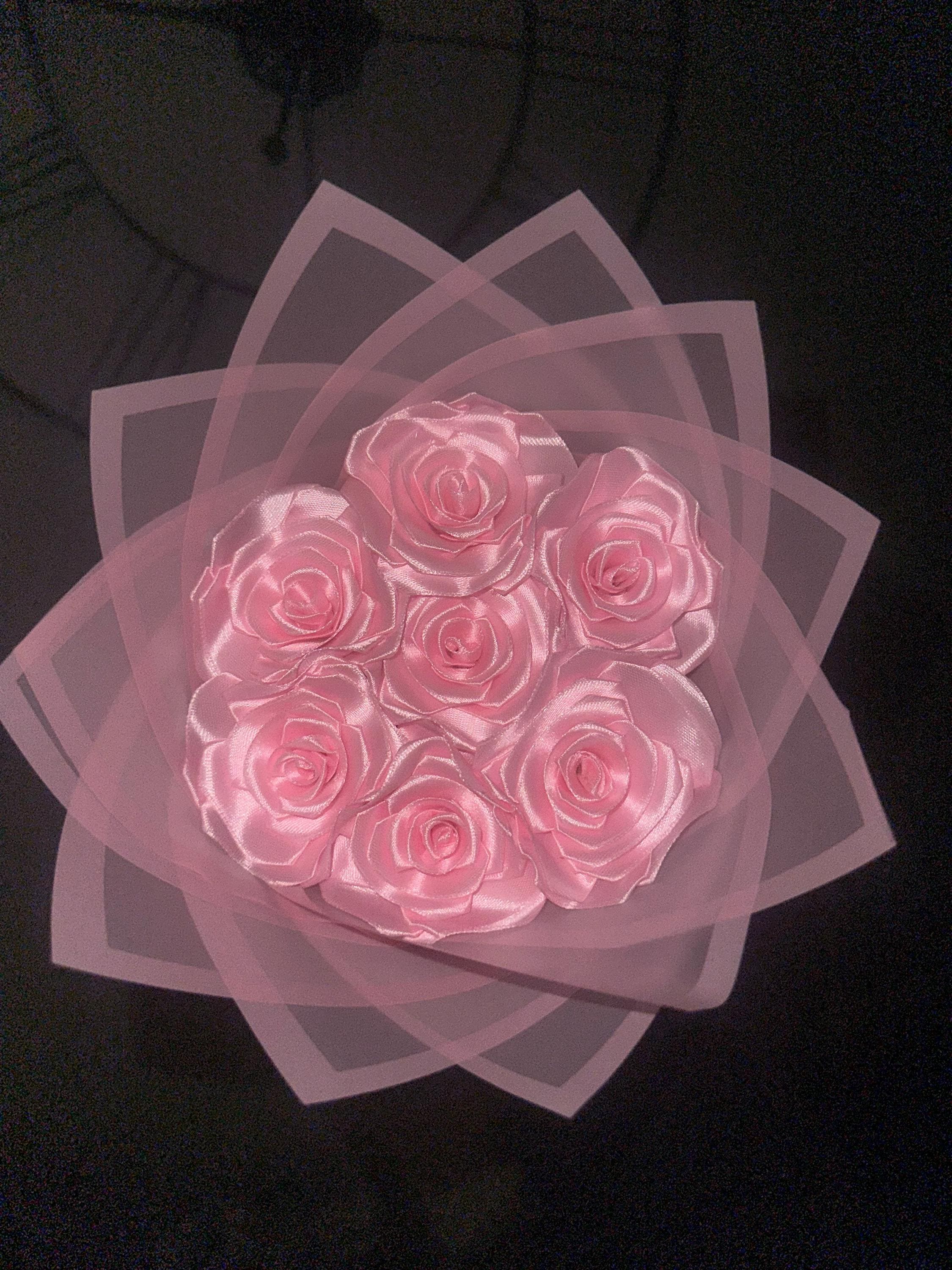 Handcrafted Riboon Rose Bouquet | Eternal Floral Gift | Forever Roses |  Ribbon Bouquet - Etsy Israel