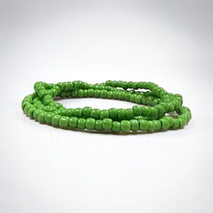Green Mint Seed Bead Stretch Bracelets Boho Stacking