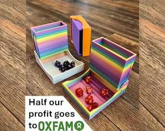 Folding Dice Tower for D&D and Boardgames - Half our profit goes to OXFAM - Recycled plastic available -  Dungeons and Dragons DnD