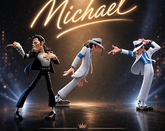 King of Pop Tribute 3 Model STL Bundle | Stylized Moonwalk Dance Icon Figures | Printable Performer Set