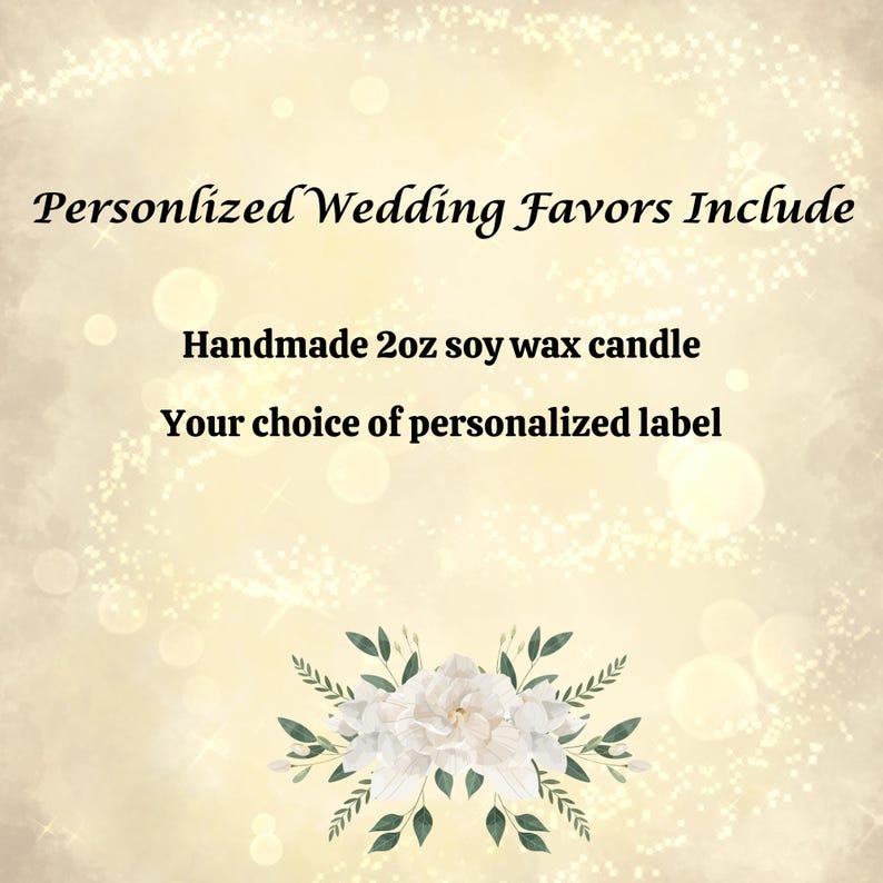 Scented Wedding Candle Favors, Personalized Labels, Small Party Gifts ...