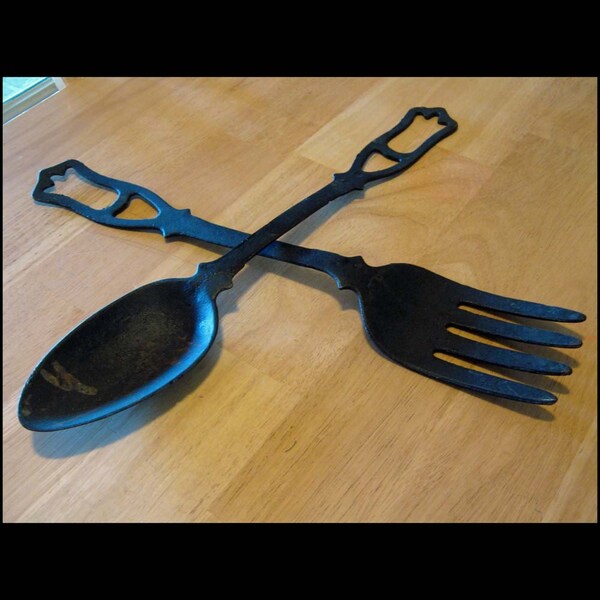 Where's My Fork And Spoon - Gaint Ornamental Set - Cast Iron