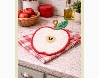 Vintage Apple Crochet Potholder Pattern
