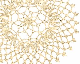 Tapete de ganchillo vintage con motivo de encaje y borde de picot