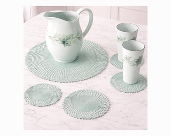 Patrón de centro de mesa y posavasos de limonada a crochet