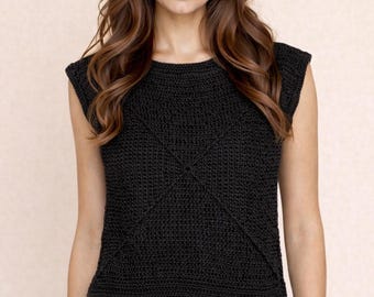 Patrón modular de top de crochet – Top de verano con estampado cuadrado estilo bohemio (PDF)