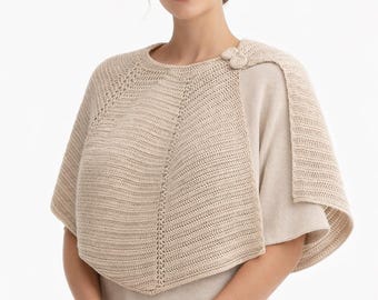 Patrón de capa de crochet acanalada de inspiración vintage