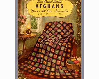 Colección Afgana: Diseños variados de mantas de punto y crochet