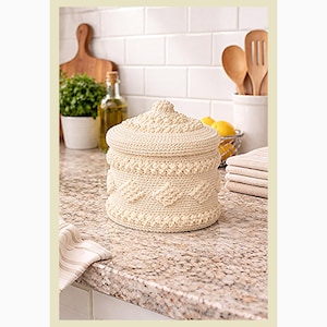 Vintage Crochet Jar& Lid Pattern with Popcorn Stitch PDF