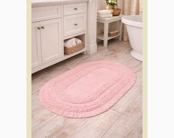 Vintage Loop Stitch Crochet Rug Pattern – Textured Oval Rug with Fringe
