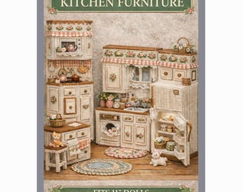 Ensemble de motifs de cuisine en plastique pour poupées tendance vintage – Pour poupées de 11 po.