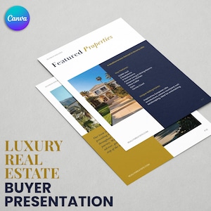 Käuferpräsentation Canva Vorlage, Luxusimmobilie bearbeitbar Canva Pitch Deck, Maklerresultat, Immobilenmarketing, Kundenempfehlungen