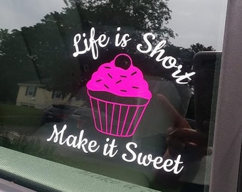 Cupcake purple vinyl DECAL for home cars walls cups bumper stickers glass truck Cupcake purple vinyl DECAL for home cars walls cups bumper stickers glass truck