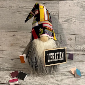 Librarian Gnome with Books Gnome Reading Gnome Librarian Gift Teacher Gnome Gift Gnome Collector Gift bookish decor school library decor