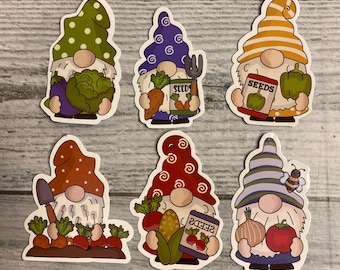 Gardening Gnome Stickers for gnome lovers garden lover stickers gnome collector stickers for notebook laptop and water bottles gnome labels