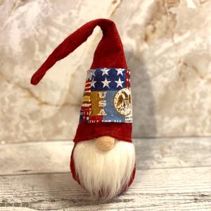 Patriotic Gnome usa plush patriotic gnome red white blue gnome 4th of July gnome 4th of July decor Americana tier tray decor