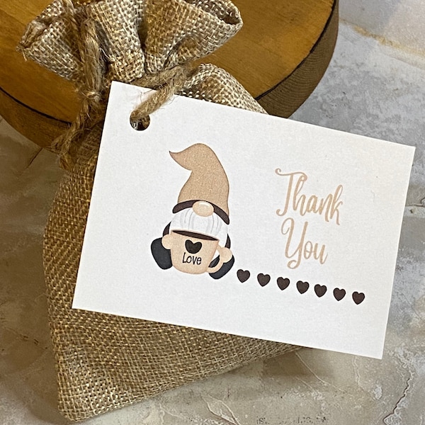 Instant Download Gnome Thank you card Digital Download thank you gnome tags for party  thank you gnome tags printable gnome cards for guests