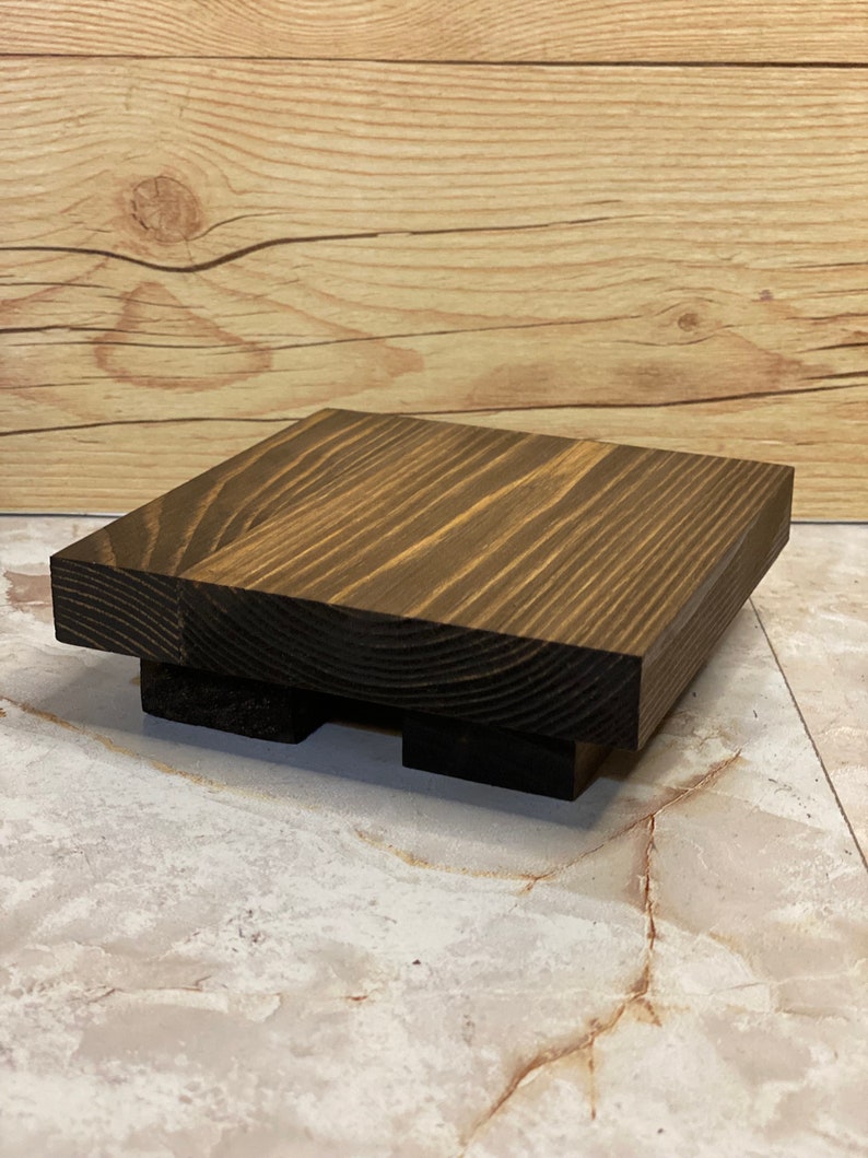 Square Wood Riser 5.5x5.5x1.5 Inch Country Riser Farmhouse Style Stand ...
