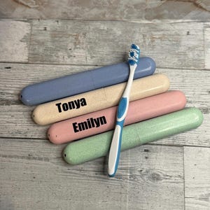 Personalize Toothbrush case travel college essential hospital stay toothbrush case vacation sleepover toothbrush holder Easter basket filler