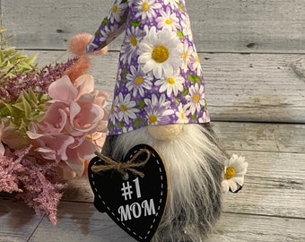 Mother’s Day gnome with flowers for her gift for mom gnome collector gift from son gnome lover gift to say I love you gift for grandmother