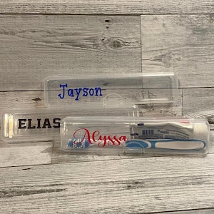 Personalized toothbrush case clear travel Toothbrush and toothpaste case college toothpaste case  toothbrush holder camp vacation sleepover