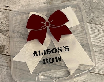 Cheerleader Bow Box for cheer competition bow holder for cheer practice, bow protective plastic box cheerleading personalized birthday gift