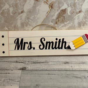 Teacher name wood sign for classroom teacher name sign for principal door hanging sign for classroom