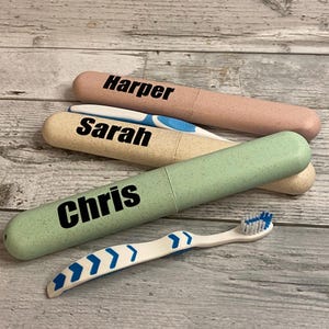Personalized Toothbrush case travel college essential hospital stay toothbrush case camping vacation sleepover toothbrush holder with name